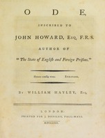 view Ode, inscribed to John Howard, author of "The state of English and foreign prisons" ... / By William Hayley.