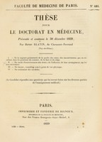 view Thèse pour le doctorat en médecine : présentée et soutenue le 30 décembre 1839, / par Henry Blatin, de Clermont-Ferrand ... I. De la rupture prématurée de la poche des eaux ... [etc].