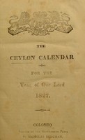 view The Ceylon calendar for ... 1827.