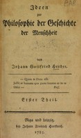 view Ideen zur Philosophie der Geschichte der Menschheit / von Johann Gottfried Herder.