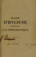 view Traité d'hygiène appliquée à la thérapeutique / Par J.B.G. Barbier.