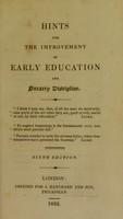 view Hints for the improvement of early education and nursery discipline ... / [Louisa Hoare].