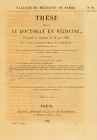 view Thèse pour le doctorat en médecine : présentée et soutenue le 19 juin 1845, / par Alexis-Isidore-Hilaire Cordier, né à Ribemont (Aisne) ... Des palpitations du cœur.