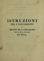 view Istruzioni per i concorrenti ai bagni di S. Giuliano situati nelle vicinanze di Pisa.