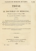 view Thèse pour le doctorat en médecine : présentée et soutenue le 22 juin 1840. I, Des helminthes autres que ceux qui ont leur siége dans la canal intestinal ... [etc.] / par Adolphe Ollagnier, de Spalatro (Dalmatie).