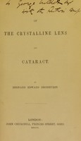 view Of the crystalline lens and cataract. / By Bernard Edward Brodhurst.