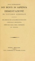 view Sull'estrazione dei denti di sapienza : dissertazione / di Vittorio Cornelio.