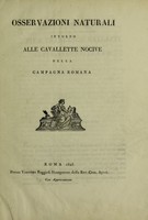 view Osservazioni naturali intorno alle cavallette nocive della campagna romana / [by Luigi Metaxa and Sebastiano Rolli].