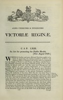 view Anno undecimo & duodecimo Victoriæ Reginæ. Cap. LXIII. An act for promoting the public health. [31st August 1848.].