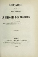 view Réflexions sur les principes fondamentaux de la théorie des nombres / par M. Poinsot.