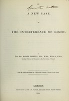 view On a new case of the interference of light / by the Rev. Baden Powell.