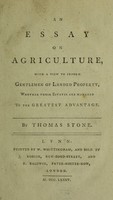 view An essay on agriculture / [Thomas Stone].