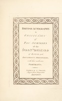 view British autography. A collection of facsimilies [sic] of hand writing of royal and illustrious personages, with their authentic portraits. Pt. I / [John Thane].