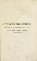 view Apparatus medicaminum, nosocomiis ac generatim curationi aegrotorum pauperum mexime accommodus / [Francesco Marabelli].