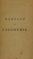 view Rempart de l'alchymie ... / Traduction de M. L[e] C[hev.] D[ernelon].