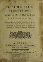 view Description géométrique de la France / [César François Cassini de Thury].