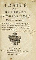 view Traité des maladies vermineuses dans les animaux / [M. Chabert (Philibert)].