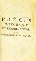 view Précis historique et expérimental des phénomènes électriques. Depuis l'origine de cette découverte jusqu'à ce jour / par M. Sigaud de La Fond.