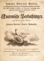 view Anatomische Beobachtungen / Aus dem Lateinischen übersezt von Johann Gottlob Daniel Michaelis.