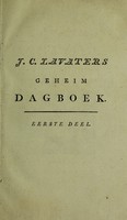view Geheim dagboek. Uit het Hoogduitsch / [Johann Caspar Lavater].