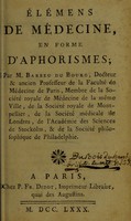 view Elémens de médecine, en forme d'aphorismes ... / [M. Barbeu Du Bourg (Jacques)].