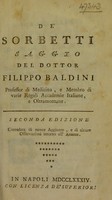 view De' sorbetti saggio / [Filippo Baldini].