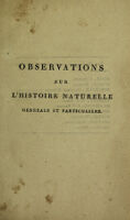 view Observations ... sur l'histoire naturelle générale et particulière de Buffon et Daubenton / [Chrétien Guillaume de Lamoignon de Malesherbes].