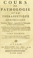 view Cours de pathologie et de thérapeutique chirurgicales / [Prudent Hévin].