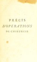 view Précis d'opérations de chirurgie / [Louis Le Blanc].