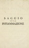 view Saggio sù la infiammazione ... Diviso in due parti / [Francesco Fiorani].