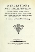 view Riflessioni sul piano di disciplina che si dovrebbe tenere nella spezieria del ... Spedal [sic] Maggiore.