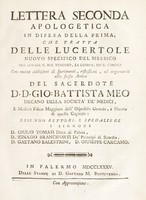 view Lettera seconda apologetica in difesa della prima, che tratta delle lucertole ... con nuove addizioni / [Giovanni Battista Meo].