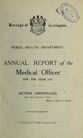 view [Report 1922] / Medical Officer of Health, Accrington Borough.