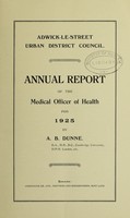 view [Report 1925] / Medical Officer of Health, Adwick-le-Street U.D.C.