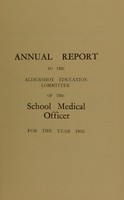 view [Report 1933] / School Medical Officer of Health, Aldershot Borough.