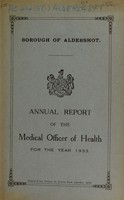 view [Report 1933] / Medical Officer of Health, Aldershot Borough.