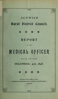 view [Report 1898] / Medical Officer of Health, Alnwick (Union) R.D.C.