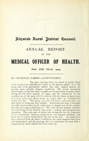 view [Report 1909] / Medical Officer of Health, Alnwick (Union) R.D.C.
