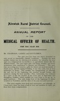 view [Report 1910] / Medical Officer of Health, Alnwick (Union) R.D.C.