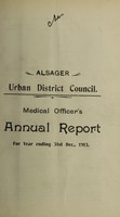 view [Report 1913] / Medical Officer of Health, Alsager U.D.C.