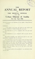 view [Report 1922] / Medical Officer of Health, Amble U.D.C.