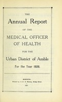 view [Report 1926] / Medical Officer of Health, Amble U.D.C.