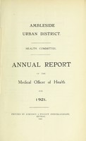 view [Report 1921] / Medical Officer of Health, Ambleside U.D.C.