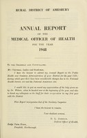 view [Report 1948] / Medical Officer of Health, Amesbury R.D.C.