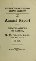 view [Report 1922] / Medical Officer of Health, Arlecdon & Frizington U.D.C.