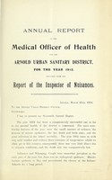 view [Report 1912] / Medical Officer of Health, Arnold U.D.C.