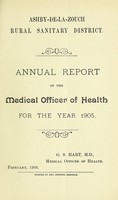 view [Report 1905] / Medical Officer of Health, Ashby-de-la-Zouch R.D.C.