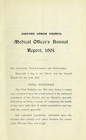 view [Report 1901] / Medical Officer of Health, Ashford U.D.C.