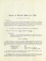 view [Report 1922] / Medical Officer of Health, Ashington U.D.C.