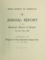 view [Report 1953] / Medical Officer of Health, Ashington U.D.C.